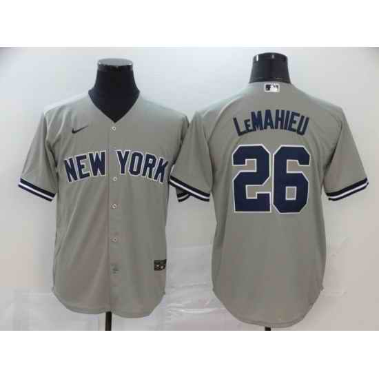 Yankees 26 DJ LeMahieu Gray 2020 Nike Cool Base Jersey